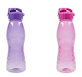 2er Set culinario Trinkflasche Flip Top, BPA-frei, 700 ml Inhalt, lila und pink