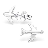 I love silver jewellery - Flugzeug-Flugzeug-Ohrstecker, Sterlingsilber, Größe: 10