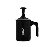 Bialetti Tutto Crema Milchaufschäumer 3 Tassen mit Doppelsieb für einen stabilen Milchschaum, 0.5 L, schw