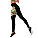 ZZENOR Sport Leggings Damen Lang Sporthose Mode Bedruckte Bodybuilding High Waist Yogahose Blickdicht Fitness Skinny Strumpfhose Push Up Yogapants Lange Laufhose für Yoga F