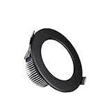 AREKAFIT IP44 wasserdichtes Duschraum-Downlight LED-Spot-Deckenleuchte 240LM mit 80 RA runden schwarzen LED-Downlights Nicht dimmbar 3W 120 ° Abstrahlwinkel Einbauschnitt 55-60