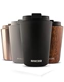 MAMEIDO Thermobecher 350ml Rich Black - Kaffeebecher aus Edelstahl doppelwandig isoliert, auslaufsicher - Coffee to go Becher für Kaffee & T