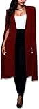 AdamBGeorge Women Casual Open Front Cape Cloak Trench Duster Coat Longline Blazer Suit C