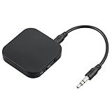 Hama Bluetooth Adapter Auto, Aux Adapter Car (Audio-Sender/Empfänger, 2in1-Adapter, 3,5mm Klinke, klein) Schw