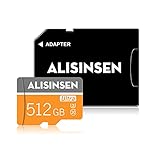 Micro-SD-Karte, 512 GB, SD-Karte, 512 GB, TF-Karte, Klasse 10, High-Speed, mit kostenlosem SD-Karten-Adapter für Nintendo Switch, Dashcams, Action-Kameras, Überwachungskameras und Sicherheitsk