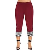 IFOUNDYOU Leggings Damen 3/4 Große Größen Yogahosen High Waist Blickdicht Fitnesshose Slim Fit mit Bauchkontrolle Capri Hose Elastische Taille Seamless Sporthose Einfarbig Sexy Jogging