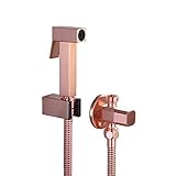 Riyyow Handheld-Bidet-Spritzgerät for Toilette, Roségold-Tuch Windel-Sprayer-Kit Edelstahl Bidet-Sprayer-Set Wandhalterung Toiletten-Bidet-Sprayer-Kit mit 1,2 m-Duschschlauch, Messingwink