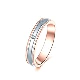 ANAZOZ 18K Gold Damen Ring 750, Trauringe Gold Single Moissanit Bicolor Bandring Hochzeitsring Verlobungsring Eheringe Moissanitring Größe 52 (16.6) Echtschmuck