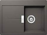 Schock kompakte Küchenspüle 68 x 50 cm Horizont D-100S Silverstone - CRISTADUR hellgraue Granitspüle mit Abtropffläche ab 40 cm Unterschrank-B