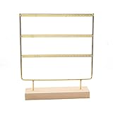 HUANHUAN Huan Store 3 Schichten Ohrringe Stand Ohrringe Display Stand Schmuckständer Display Stand Ohrringe Aufbewahrung Schmuck Anzeigen Requisiten (Color : Gold)