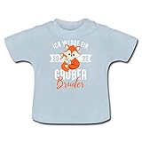 Spreadshirt Ich werde ein großer Bruder 2022 Fuchs Baby T-Shirt, 6-12 Monate, Hellb