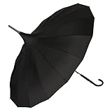 VON LILIENFELD Regenschirm Hochzeitsschirm Sonnenschirm Stabil Stockschirm Pagode Charlotte schw