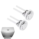 Standard WC Taste, 2 Pcs Toilettenspülknopf, Dual Flush Round Head Push Button, Dual Flush Toiletten Wassertank Drucktasten, 38mm, für Hochdruckpumpen für C