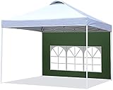 3x2m Faltbare Gartenpavillon 210D Oxford Stoff Einseitiges Zelt Gartenzelt Wasserdicht Sonnenschutz Faltpavillon für Gartenparty im Freien (mit Römisches Fenster, Grün)