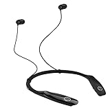ciciglow Nackenbügel In Ear Ohrhörer, Bluetooth Stereo Kopfhörer, Feuchtigkeitsableitendes Design, mit Luftfahrt Memory Metall, Geräuschloses HD Mikrofon, Zum Laufen, Joggen(Schwarz)