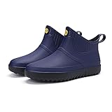 gracosy Herren Gartenschuhe Regenstiefel Kurzschaft Gummistiefel rutschfest Wasserdicht Unisex Autowaschschuhe PVC Arbeitsschuhe Fischerstiefel Nackte Stiefel Outdoor Rain Boots Reinschlüp