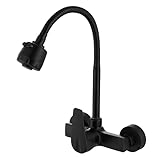 QINTH Badewannenarmatur, Wannenfüller Mit 360 ° Drehbarem Auslauf, 2-Loch-Waschtischarmatur Zur Wandmontage, Frei Einziehbarer Heiß- Und Kaltwasserhahn, 2 W