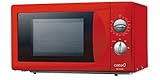 MM 5020M RD - Mikrowelle in Rot mit Grau Lackiertem Innenraum - Freistehendes Modell - 700 W mit 5 Leistungsstufen - Timer bis zu 30 Minuten - Mikrowelle mit 20 L Fassungsvermögen - C