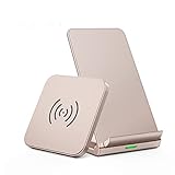 Kabelloses Ladegerät, 2 Stück, 10 W Max, Qi-zertifiziert, schnelles kabelloses Ladepad, Ständer, kompatibel mit iPhone 12/12 Pro/SE 2020/11 Pro/XS Max/X, Galaxy S21/S21+/S20+/Note 10, AirPods Pro/2