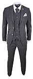 TruClothing.com Herrenanzug 3 Teilig Wollenanteil Tweed Fischgräte Design S