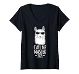 Damen Call Me Master 2021 Lama Uni Abschluss Alpaka Masterstudium T-Shirt mit V