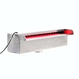 Wiltec Edelstahl Wasserfall Wasserspiel Kaskade 30cm LED Wasserfallschale Teich Pool B