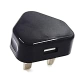 ACEHE UK Stecker 3 Pin USB Stecker Adapter Ladegerät Netzstecker Steckdose USB Ports Für Handys Tablets Aufladbare Geräte Für Reisen Zuhause*Schw