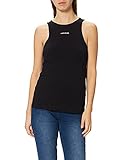 Calvin Klein Jeans Damen Micro Branding Tank Top T-Shirt, Ck Black, S