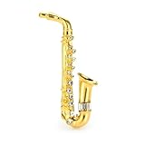 Saxophonbroschen für Frauen Unisex Metall Strass Instrumente Musik Liebhaber Lässige Broschen Geschenk