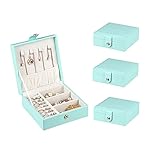 DEWTOP Schmuckkästen Tragbare Reisen PU. Leder Schmuck Aufbewahrungsbox Organizer Ohrring Halskette Ring Schmuckhülle Verpackungsschatulle Schmuckkästchen (Color : Combination 5)