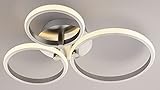 casa NOVA Deckenleuchte LED CIRCLES (DH 50x7 cm) DH 50x7 cm grau Deckenleuchte Deckenlamp