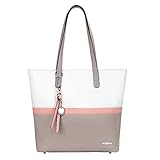 Pomelo Best Handtasche Damen Shopper Groß Damen Tasche für Büro Schule Einkauf (Grau)