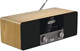 TechniSat DIGITRADIO 3 - Stereo DAB Radio Kompaktanlage (DAB+, UKW, CD-Player, Bluetooth, USB, Kopfhöreranschluss, AUX-Eingang, Radiowecker, OLED Display, 20 Watt RMS)