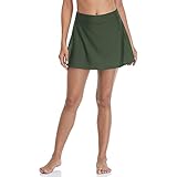CharmLeaks Damen-Bikinihose mit Rock und Unterteil, Olivgrün/Basic, 52