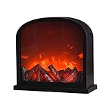 zhangaoyo Schwarze rechteckige Kaminlaternen Dekorative flammenlose tragbare LED-Schlafzimmerlaternen Batteriebetriebene und USB-betriebene flammenlose L