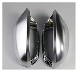 Spiegelkappen RüCkspiegel,Auto Spiegelkappen 2 Stücke Verchromt Matte Seite Spiegel Abdeckung Rückwärts Spiegel Abdeckung Passend Für Audi A6 S6 C7 4G 2012-2018 (Color : With sideAssist hole)
