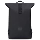 Johnny Urban Rolltop Rucksack Wasserdicht Damen & Herren Schwarz Alec Roll Top Kurierrucksack aus wasserfester Plane - Fahrradrucksack für Alltag & Uni, Flexibel & mit herausnehmbaren Laptop