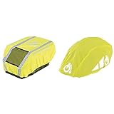 Prophete Reflexüberzug für Fahrradkörbe, Schulranzen oder Rucksäcke, gelb, one Size & Reflexüberzug für Fahrradhelme, gelb, one S