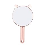 Hanpiyighzj Mirror, 1 stücke Niedliche Make-up Hand Spiegel Reise Spiegel Rose Gold Rundspiegel Kosmetikspiegel Tragbare Make-upspieg