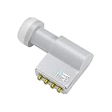 Wisi Universal Speisesystem Quad-Switch OC06D in Lichtgrau – mit 40mm Feeddurchmesser für bis zu 4 Teilnehmer, 73792, Quad-Switch LNB