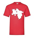Niedersachsen Umriss Männer T-Shirt Rot L - shirt84