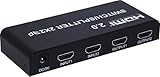 PremiumCord 4K HDMI Umschalter 2:2 mit Fernbedienung, Metallgehäuse, Switch mit LED Status, Video Auflösung UHD 4Kx2K 2160p 60Hz, Full HD 1080p, 3D, HDCP, Farbe schw