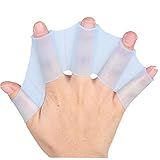 Ruluti 1 Paar Hand Schwimmen Handschuhe Aquatic Flossen Schwimmen Finger Vernetzter Handschuhe Flippers Paddel Für Schwimmen T