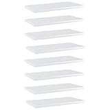 Tidyard Wandregale Bücherregal Bretter 8 STK. Schweberegale Wandboards Hängeregal für Wohnzimmer, Schlafzimmer Flur Hochglanz-Weiß 40x20x1,5