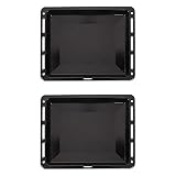 ICQN 460 x 370 x 30 mm Backblech Set | Passend für Bosch Neff Constructa | 2er Emaillierte Fettpfanne für Backofen | Kratzfest & Rosfrei | 46 x 37
