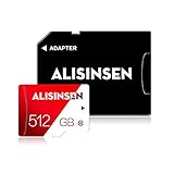 Micro SD Karte 512GB TF Speicherkarte High Speed SD Speicherkarte mit SD Card Adapter für Nintendo Switch Kompatibel mit Android Smartphones/Kamera/Bluetooth-Lautsprecher/PC