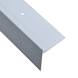 Tidyard Treppenkanten in F-Form 15 STK. Treppenkantenprofil Safety Winkelprofil Treppenkantenschutz Bodenleisten für Treppen Aluminium 100 cm Silb