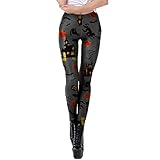 Sporthose Leggings für Damen Fitness Laufhose, Damen Halloween Kürbis Fledermaus drucken Dehnbare Leggings Fitness Pilates Gymnastik Strumpfhosen Bleistift- Hosen Skinny Yoga Hosen Sporthosen Sp