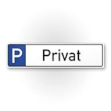 Komma Security Parkplatz Kunststoff Schild Privat 40 x 10 cm Hinweisschild Privatparkplatz Privatgrundstück Parkplatzschild Reserviert - Parkplatz freihalten vermietet Parkverbot Falschpark