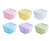 Kleine Plastiktöpfe, 6 STÜCKE Mini Entwöhnungstöpfe mit Deckel Babynahrung Aufbewahrungsboxen Lebensmittelbehälter Entwöhnung Fütterung Gefriertöpfe Lebensmitteltöpfe 60ML